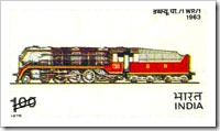 Indian Stamp On WP/1, B.G.Steam Locomotive