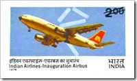 Indian Stamp On Indian Airlines - Inaugration Airbus