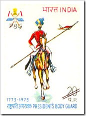 Indian Stamp On President's Body Guard