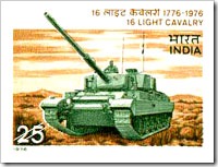Indian Stamp On 16th Light Cavalry