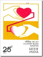 Indian Stamp On Voluntary Blood Donation