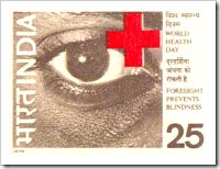 Indian Stamp On World Health Day - Foresight Prevents Blindness