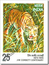 Indian Stamp On Jim Corbett Centenary