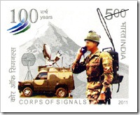 Commemorative Indian Stamp On Corps Of Signal
